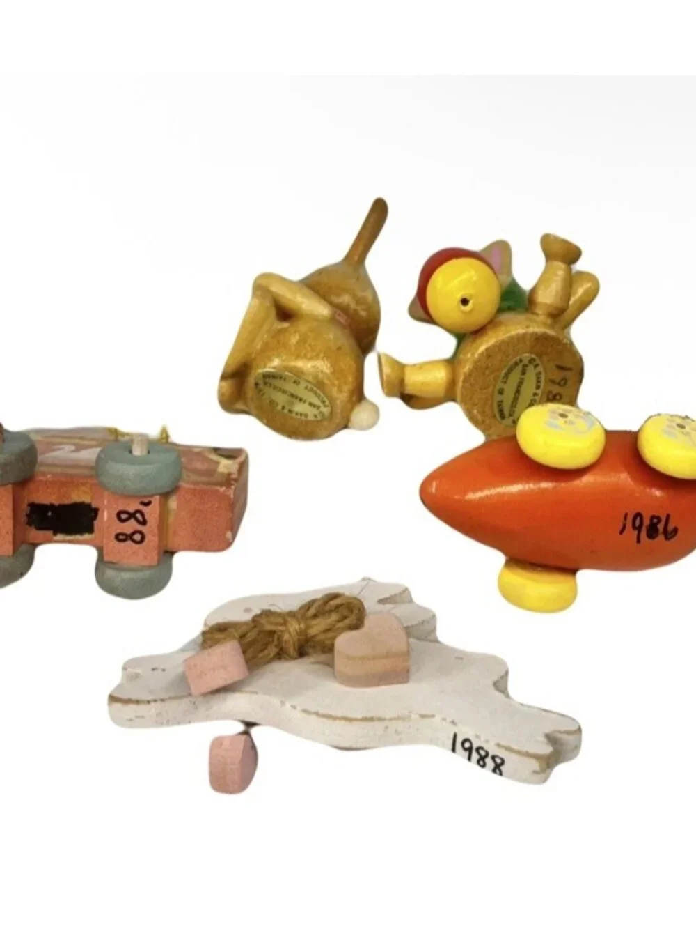 Vtg Easter Ornaments Wood Dakin Crochet Paper Mache Egg Chick Bunny Rabbit Lot